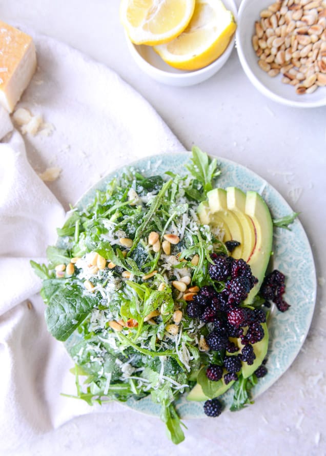 kale arugula reggiano salad I howsweeteats.com