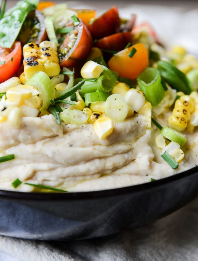 summer garden white bean dip I howsweeteats.com