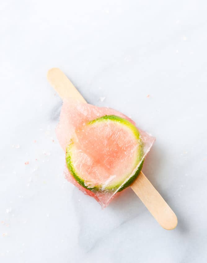 salted watermelon margarita popsicles I howsweeteats.com