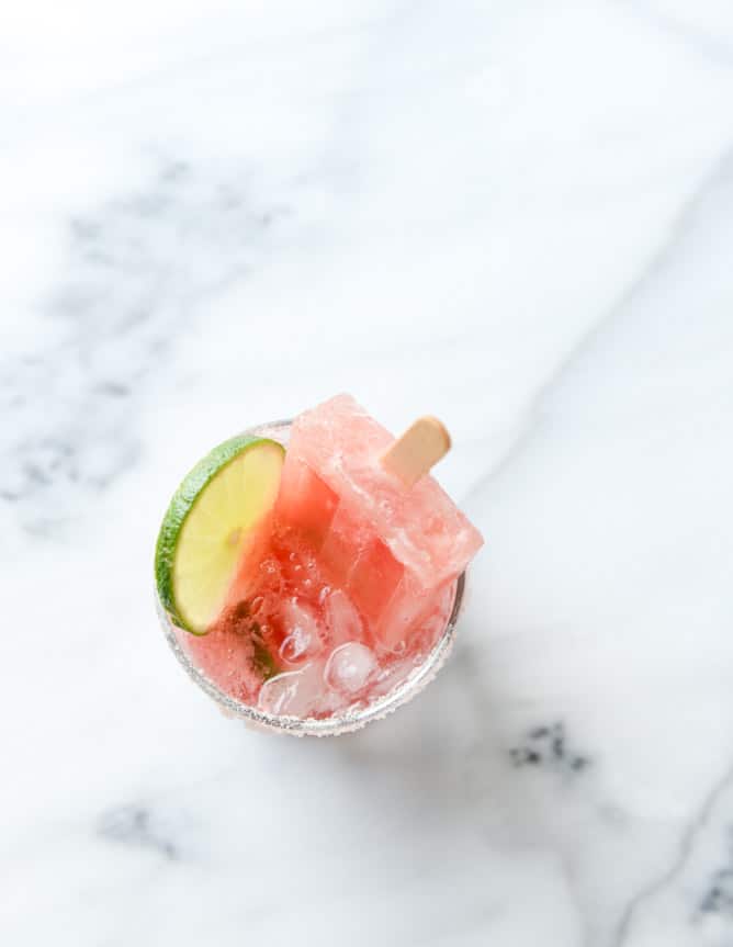 salted watermelon margarita popsicles I howsweeteats.com