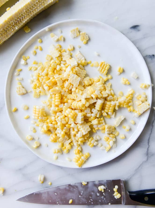 marinated zucchini feta salad with fresh corn and toasted pistachio breadcrumbs I howsweeteats.com