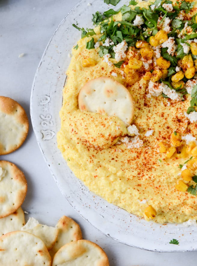 whipped mexican grilled corn dip I howsweeteats.com