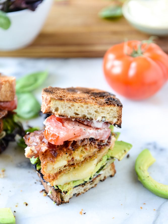 crispy smoked provolone BLAT I howsweeteats.com