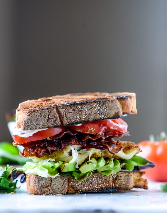 crispy smoked provolone BLAT I howsweeteats.com