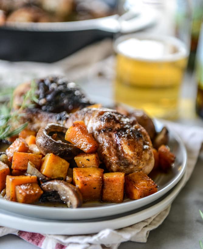 cider braised chicken with butternut I howsweeteats.com