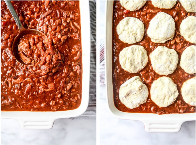 spicy chicken chili with pumpkin beer biscuits I howsweeteats.com