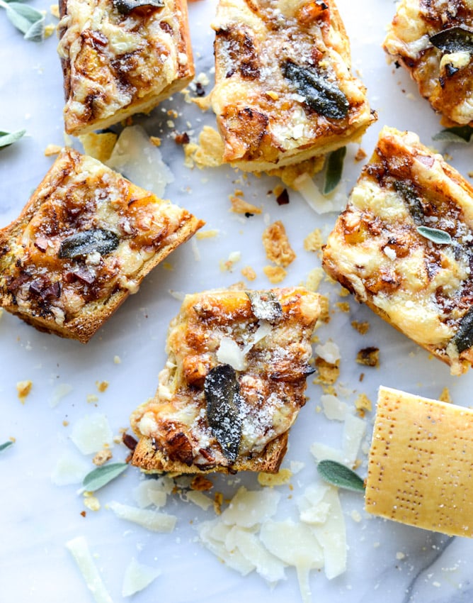 pumpkin parmesan french breads I howsweeteats.com
