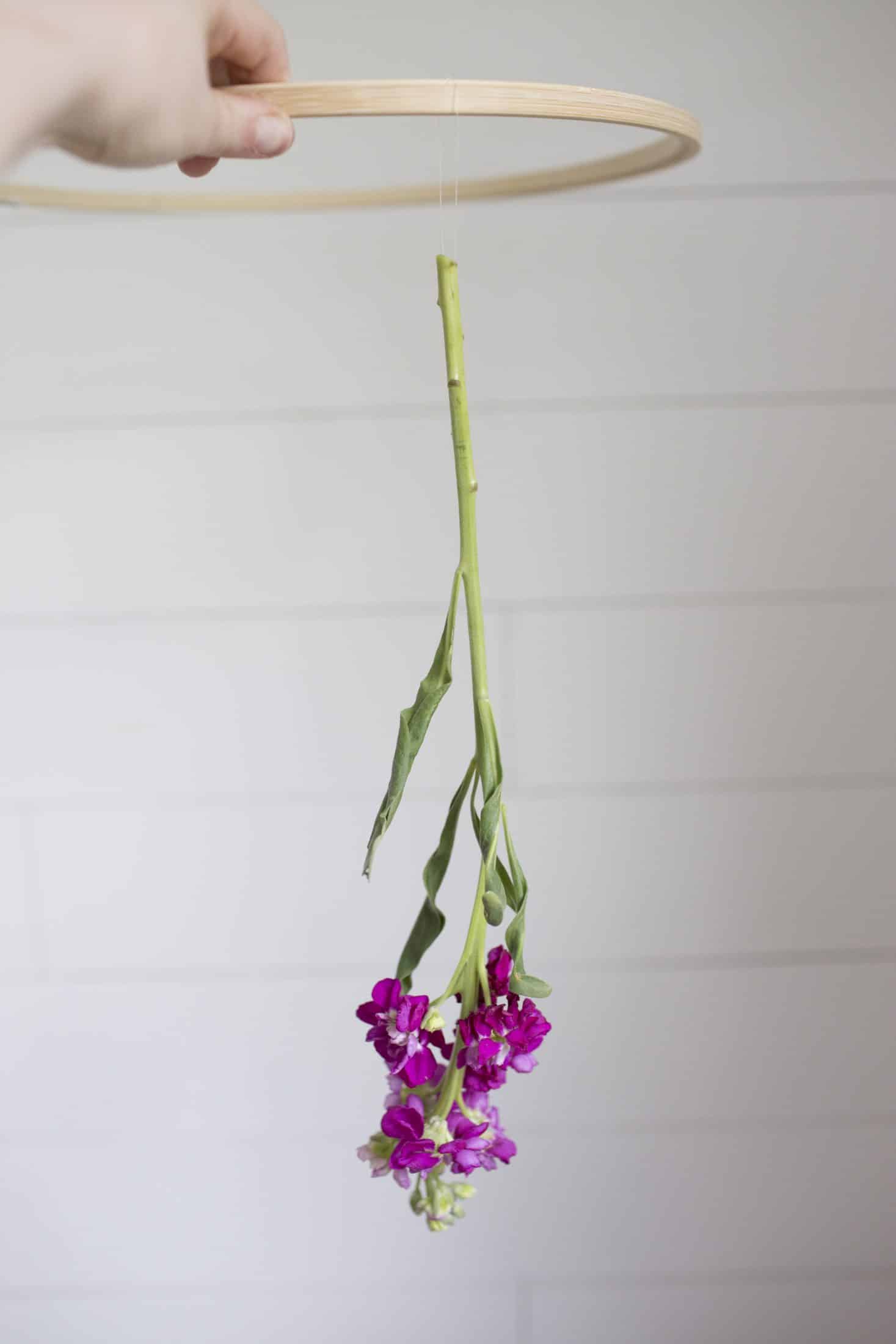 DIY floral chandelier I howsweeteats.com 