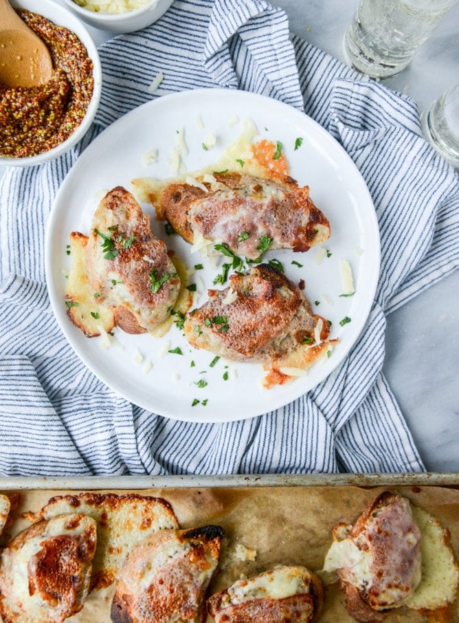 croque monsieur crostini I howsweeteats.com