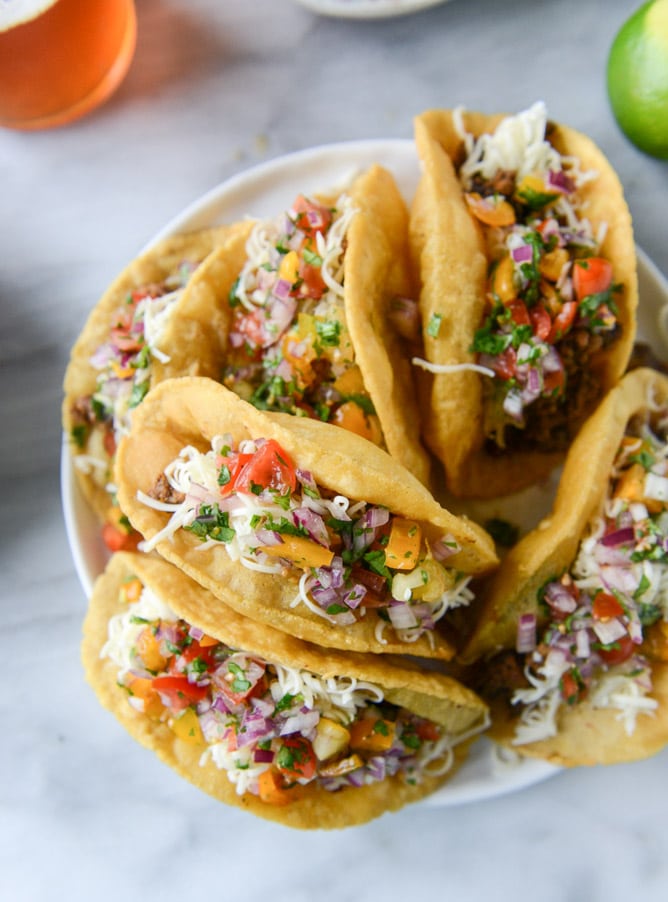 the best beef puffy tacos I howsweeteats.com