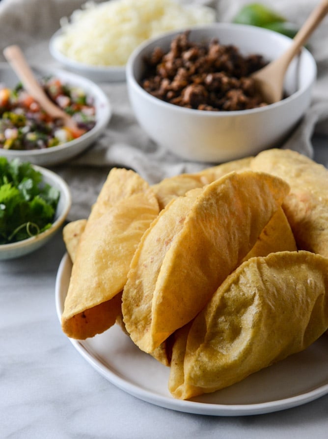 the best beef puffy tacos I howsweeteats.com