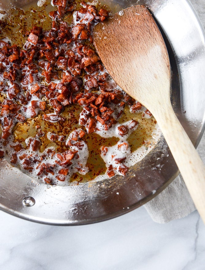 roasted broccolini, bacon and caramelized shallot quiche I howsweeteats.com