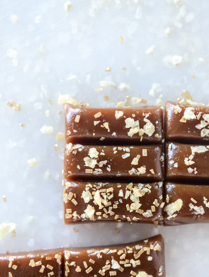 potato chip salted champagne caramels I howsweeteats.com