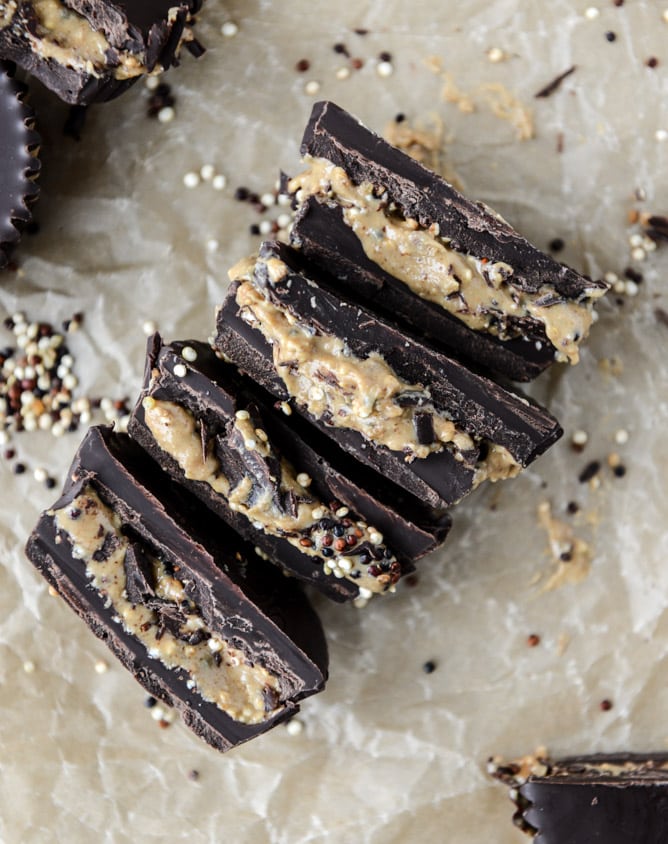 toasted quinoa cashew butter cups I howsweeteats.com