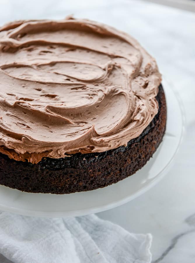 chocolate vanilla bean cake I howsweeteats.com