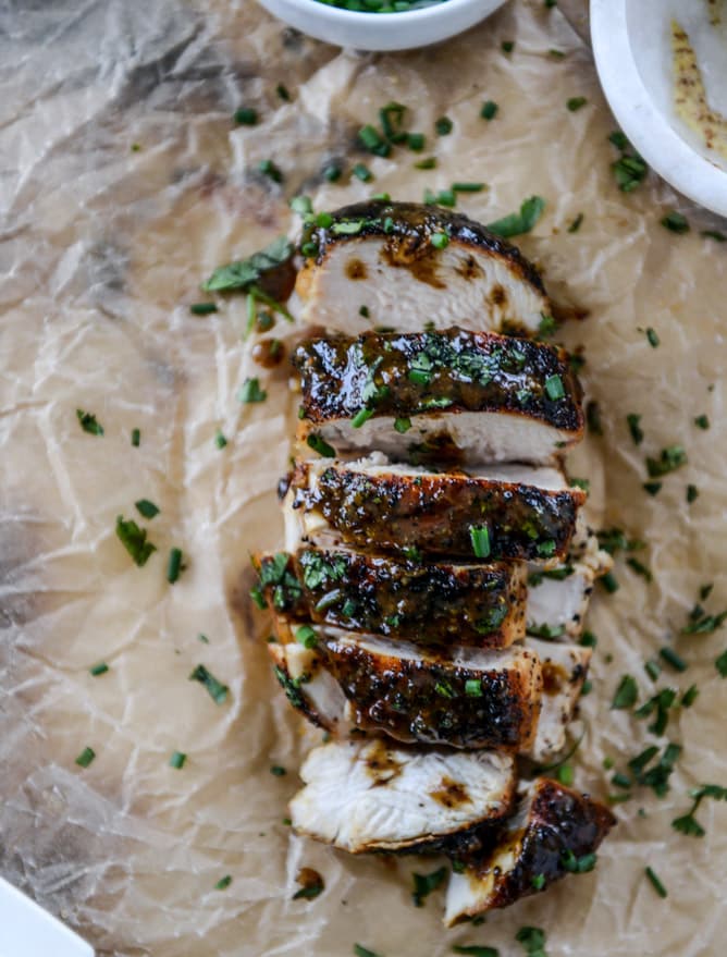 easy honey dijon skillet chicken I howsweeteats.com