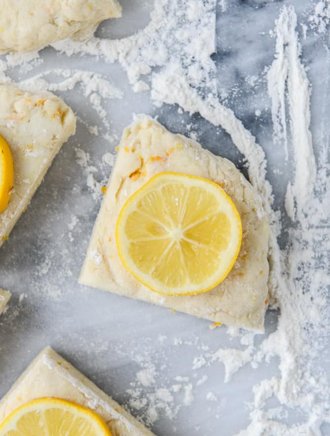 meyer lemon scones with raspberry crumbs I howsweeteats.com