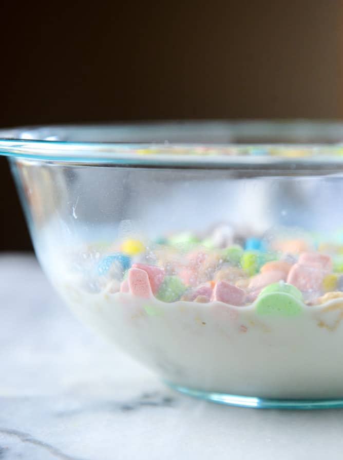 cereal milk chia pudding with lucky charms crumbs I howsweeteats.com