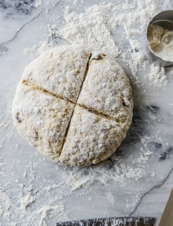 soda bread with milk chocolate and salted honey butter I howsweeteats.com