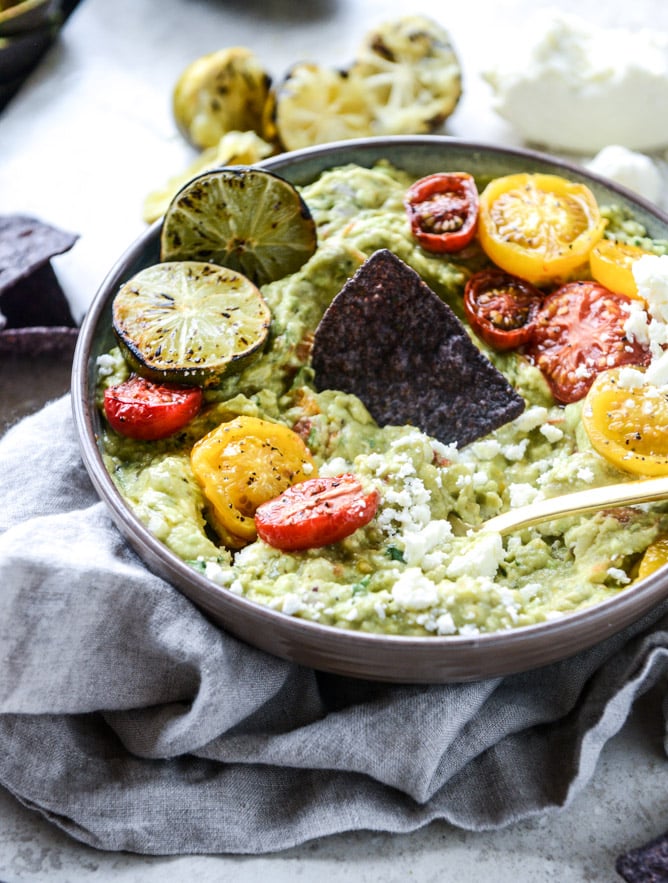 roasted tomato and charred lime guacamole I howsweeteats.com
