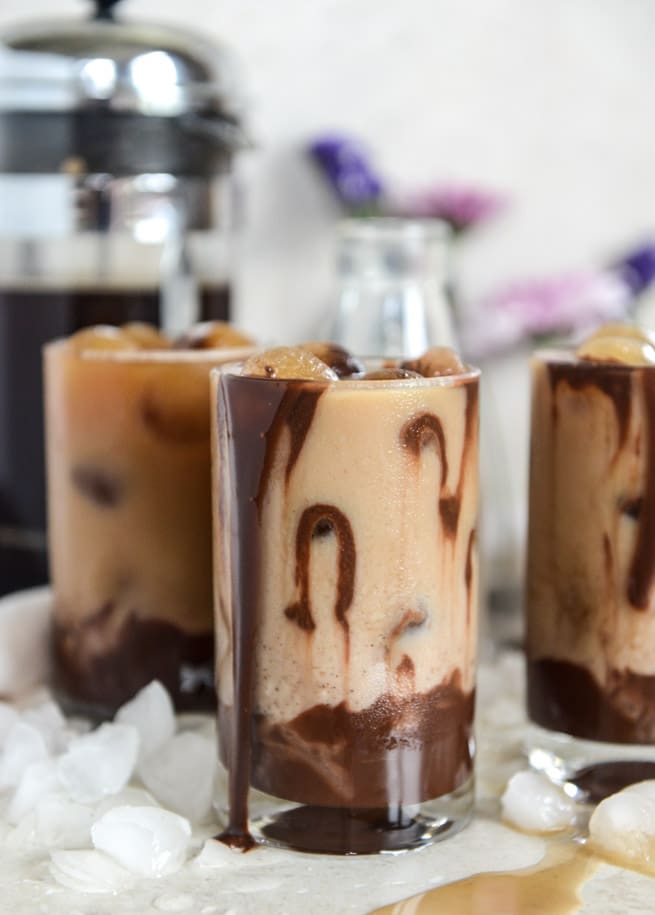 chocolate milk iced mochas I howsweeteats.com