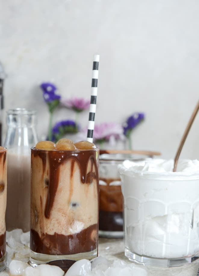 chocolate milk iced mochas I howsweeteats.com