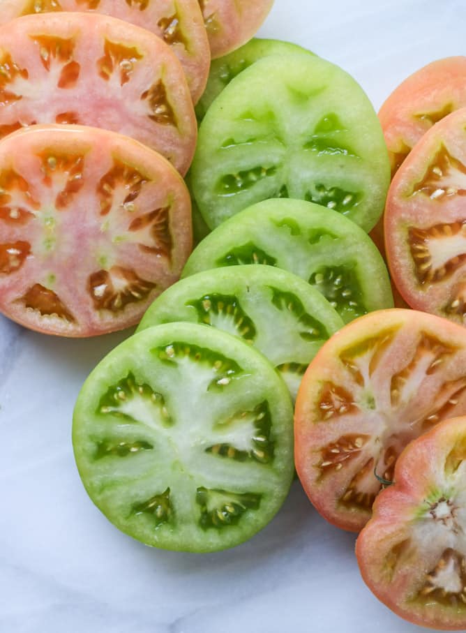 bacon fried green tomato BLTs with homemade special sauce I howsweeteats.com
