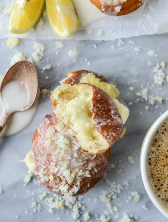 lemon cheesecake doughnuts I howsweeteats.com