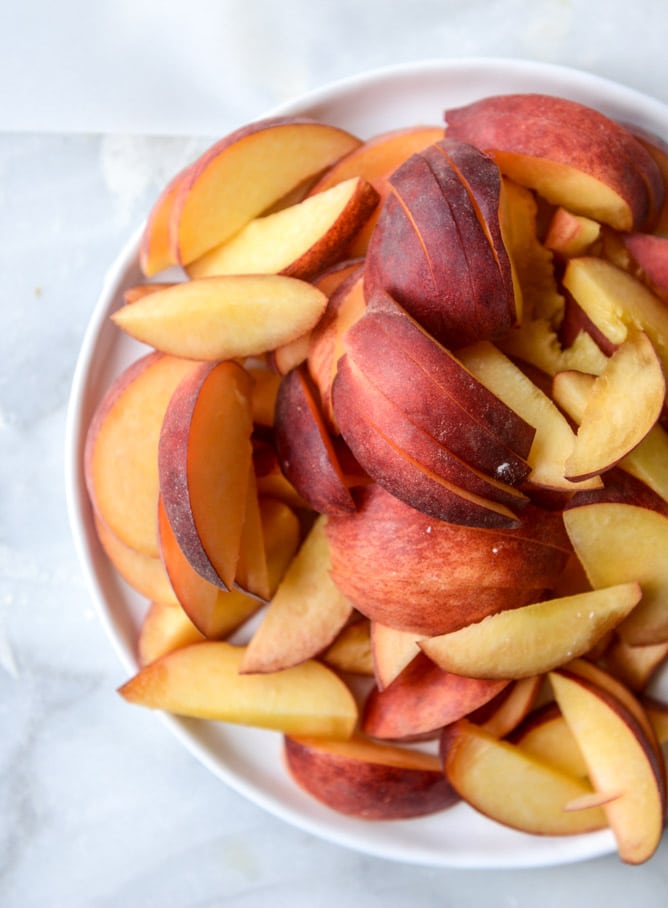 peach ricotta pizza with spicy microgreens I howsweeteats.com