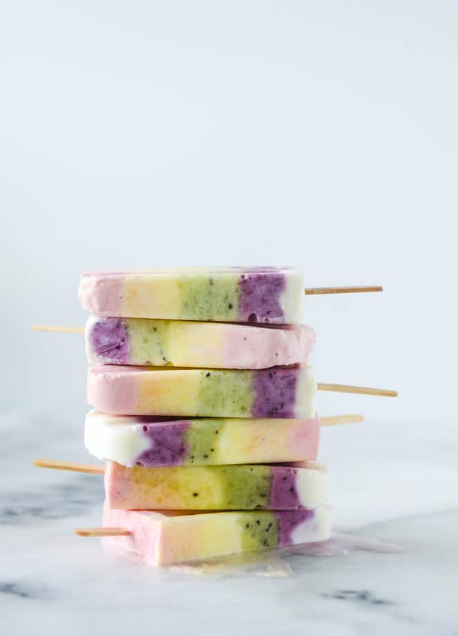 rainbow froyo pops I howsweeteats.com