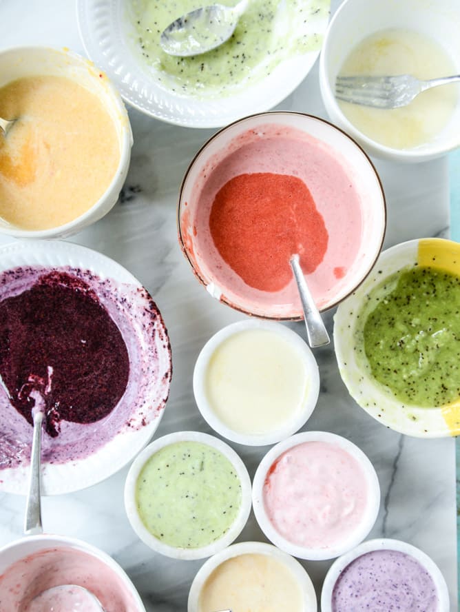 rainbow froyo pops I howsweeteats.com