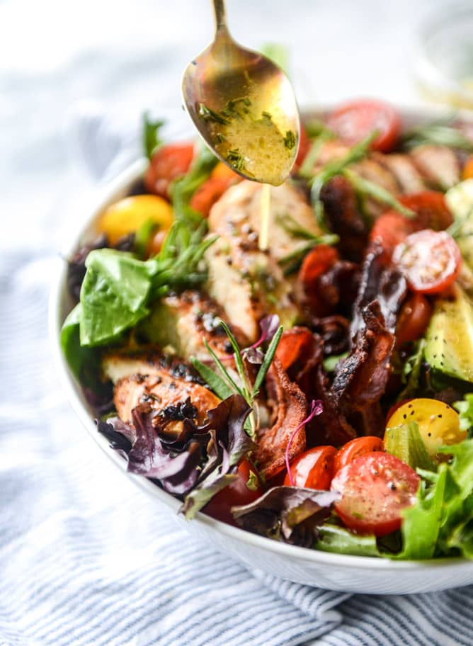 rosemary chicken, bacon and avocado salad I howsweeteats.com