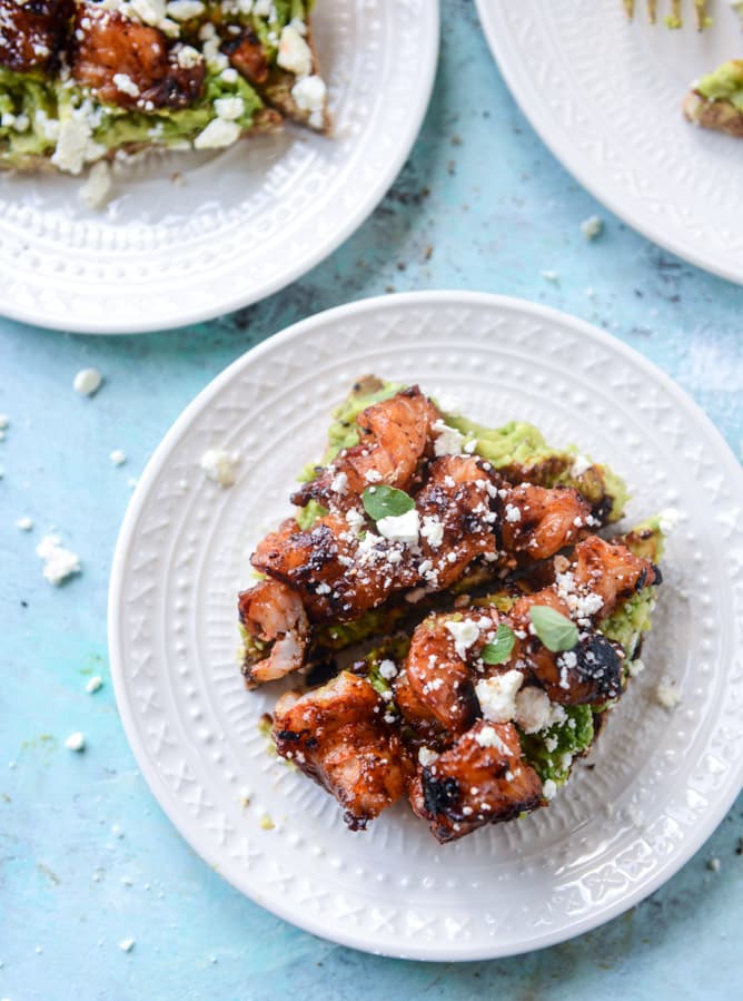 BBQ shrimp and lime avocado toast I howsweeteats.com