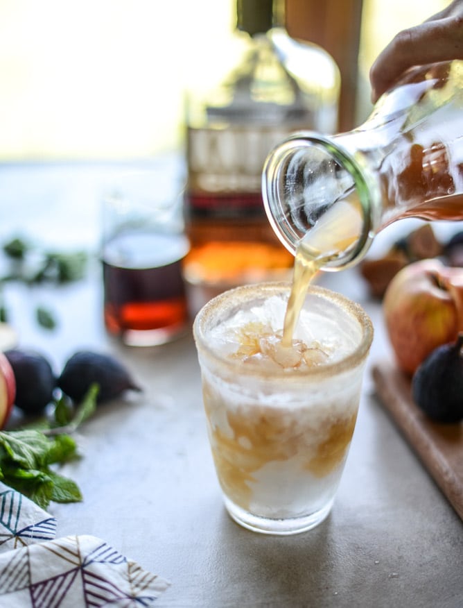 minted apple shrub & a maple fig bourbon soda I howsweeteats.com