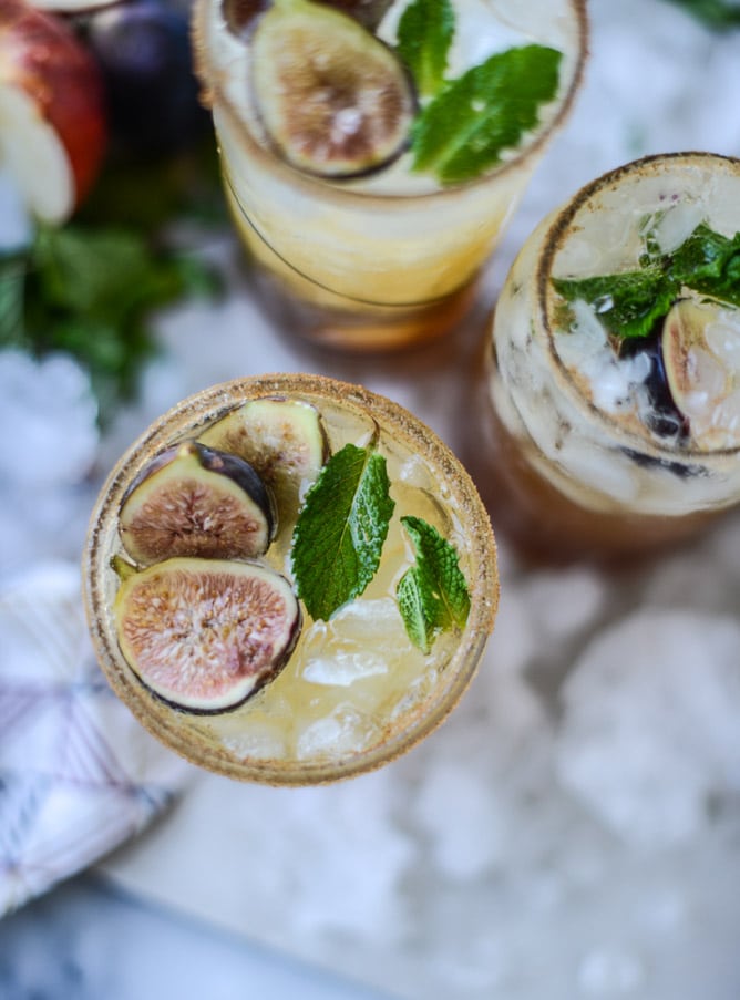 minted apple shrub & a maple fig bourbon soda I howsweeteats.com