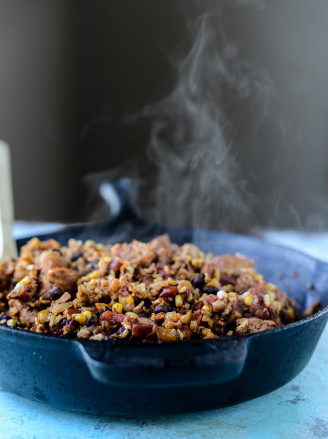 one pot burrito chicken and rice I howsweeteats.com