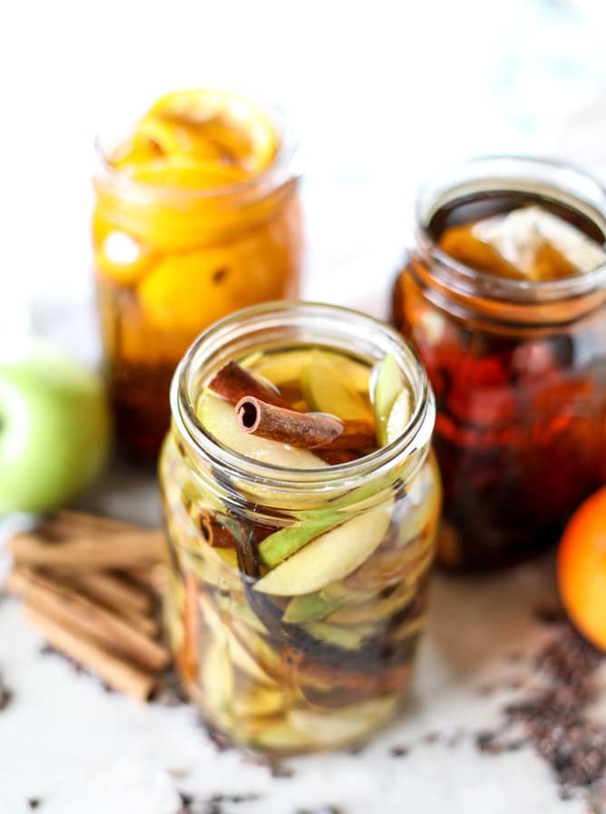 apple pie, chocolate orange and vanilla chai infused bourbon. make it for the holidays! it's the perfect homemade gift. I howsweeteats.com