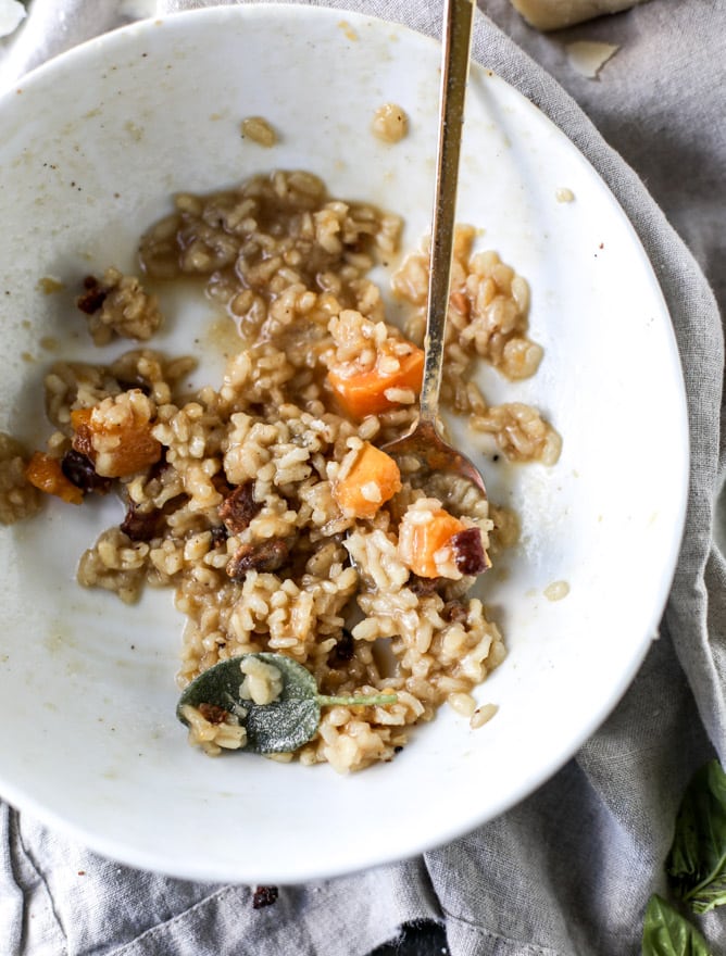 bacon butternut squash risotto I howsweeteats.com 