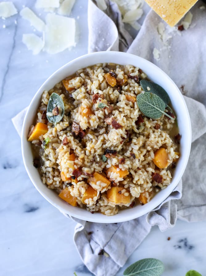 bacon butternut squash risotto I howsweeteats.com 