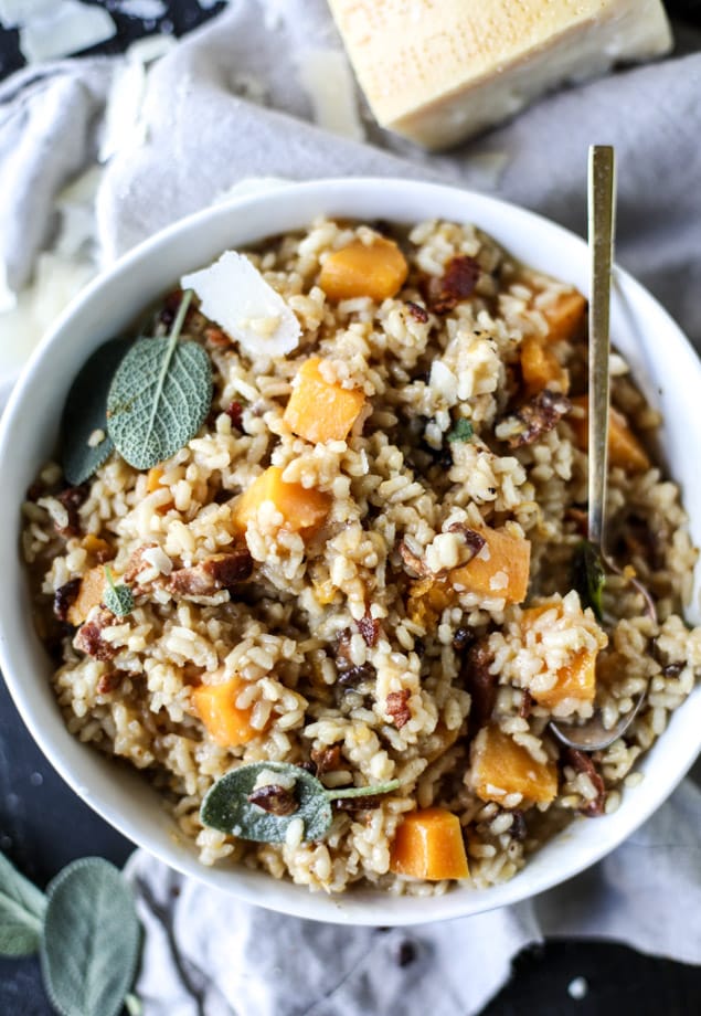 bacon butternut squash risotto I howsweeteats.com 