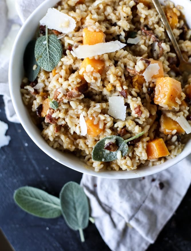 bacon butternut squash risotto I howsweeteats.com 