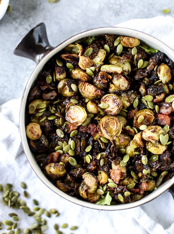 mustard roasted brussels sprouts I howsweeteats.com 