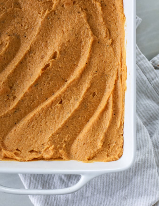 savory sweet potato casserole I howsweeteats.com