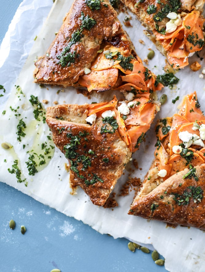 sweet potato galette with caramelized shallots I howsweeteats.com