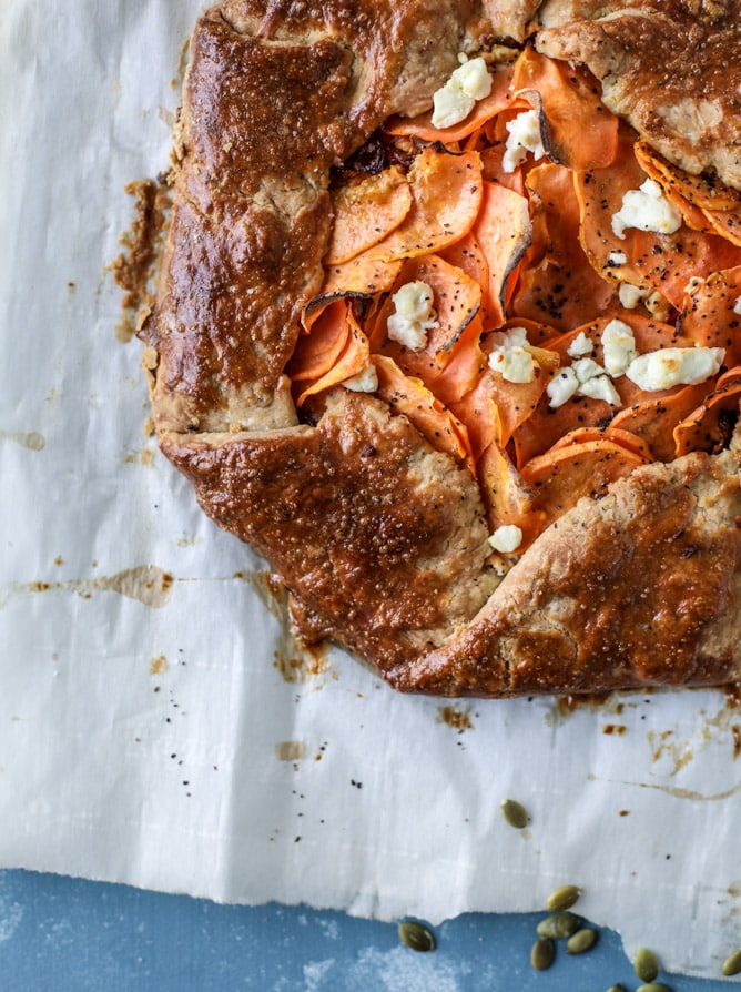 sweet potato galette with caramelized shallots I howsweeteats.com