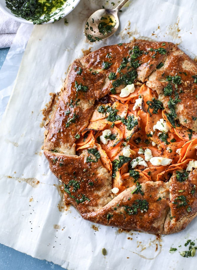 sweet potato galette with caramelized shallots I howsweeteats.com