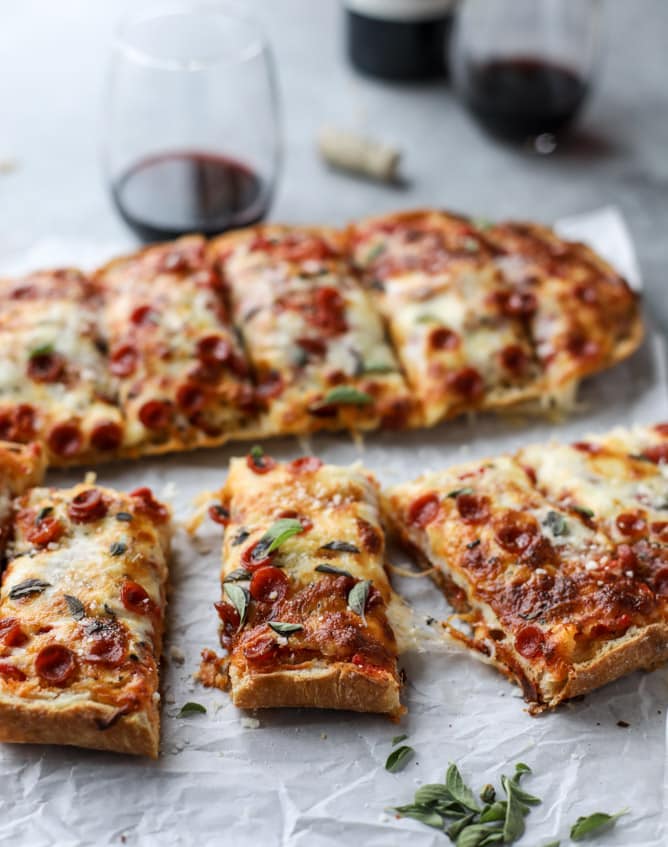 ciabatta bread pizza I howsweeteats.com 