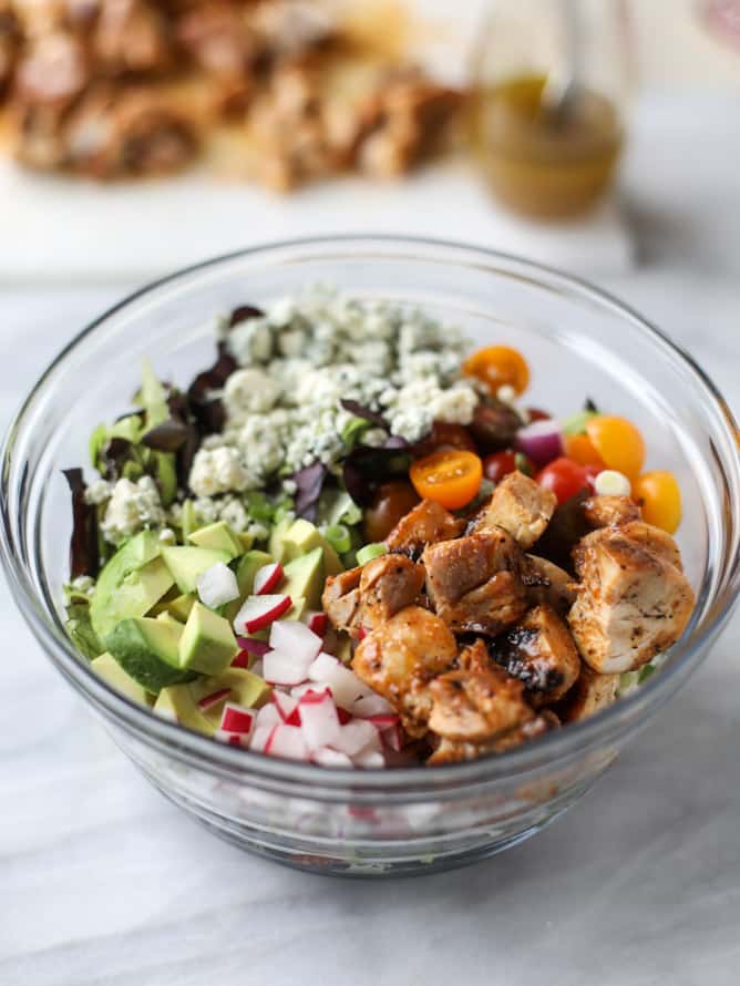 honey mustard chicken chopped salad I howsweeteats.com