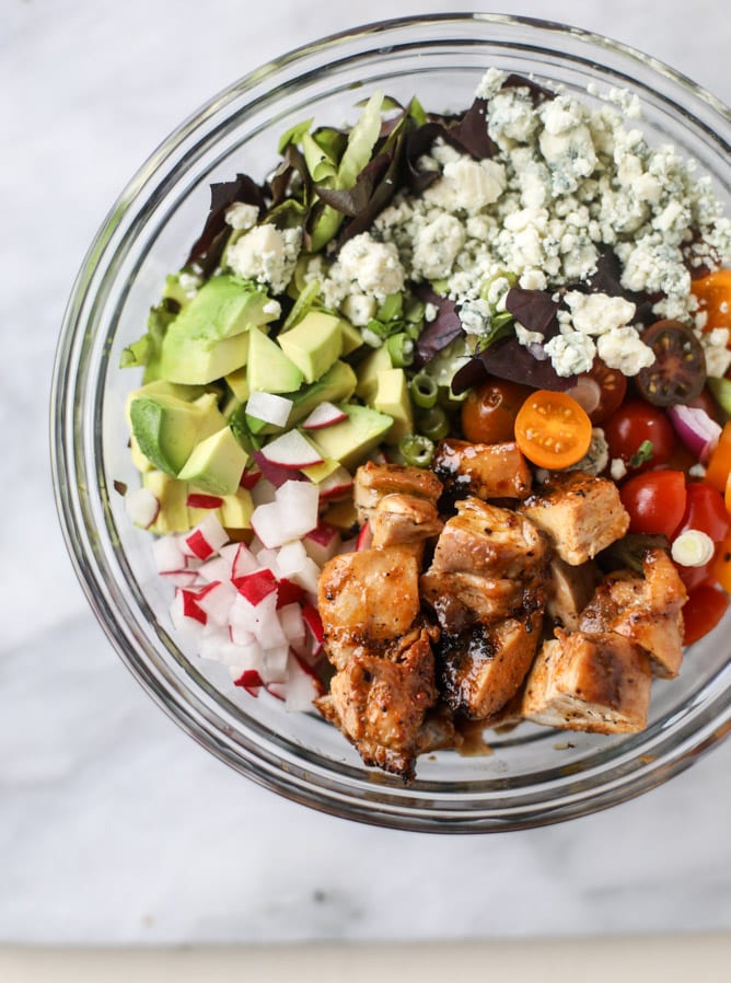 honey mustard chicken chopped salad I howsweeteats.com