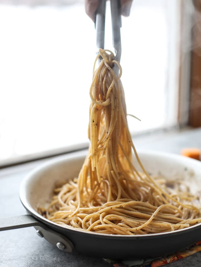 butternut squash spaghetti carbonara I howsweeteats.com 